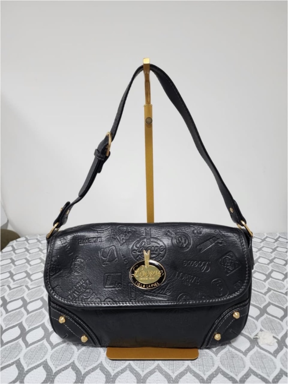 Authentic Loewe Vintage Goya Shoulder Bag Black